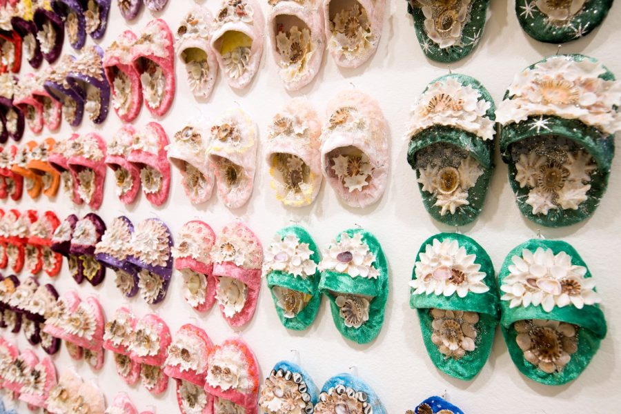 Esme Timbery, Shellworked slippers, 2008
