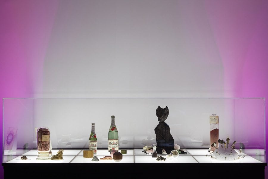Randy Lee Cutler and Andrew Rewald, Mineral Garden, 2019-20. Installation view for the 22nd Biennale of Sydney (2020), National Art School. Commissioned by the Biennale of Sydney with assistance from Canada Council for the Arts and the Consulate General of Canada in Sydney. Courtesy the artists; Museum of Applied Arts and Sciences, Sydney; and Christine Myerscough. Photograph: Zan Wimberley.