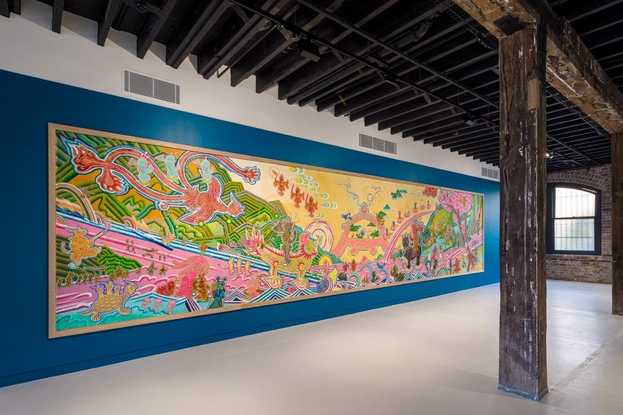 Li Jiun-Yang, Kau-pue Temple Fair: The Immortals, 2016-17. Presentation at the 24th Biennale of Sydney was made possible with generous support from the Taiwan Ministry of Culture and Cultural Division, Taipei Economic and Cultural Office in Sydney. Courtesy the artist © Li Jiun-Yang. Installation view, 24th Biennale of Sydney, Ten Thousand Suns, 2024, Artspace. Photograph: Document Photography.