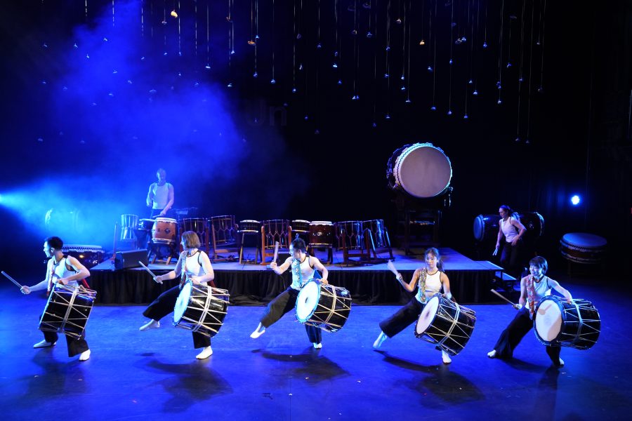 Drummers performing.