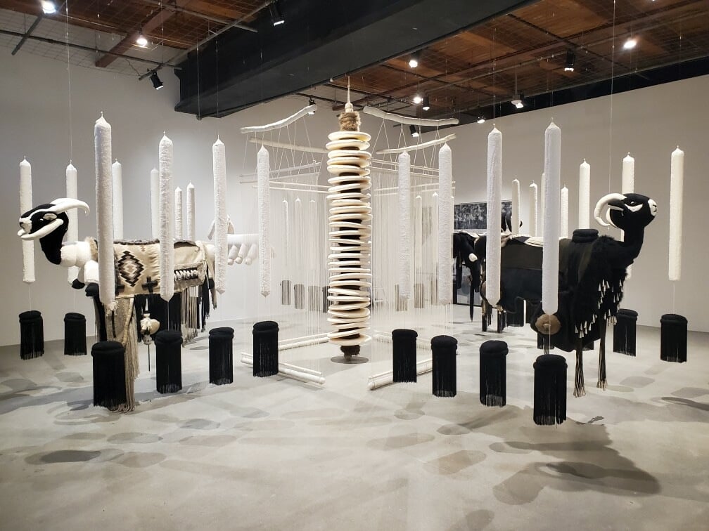 Eric-Paul Riege
+ (2021-22)
Prospect.5: Yesterday we said tomorrow, Installation View, Contemporary Arts Center, New Orleans.
Woven fibres, dimensions variable.
Photo: Alex Marks. Courtesy of the artist.