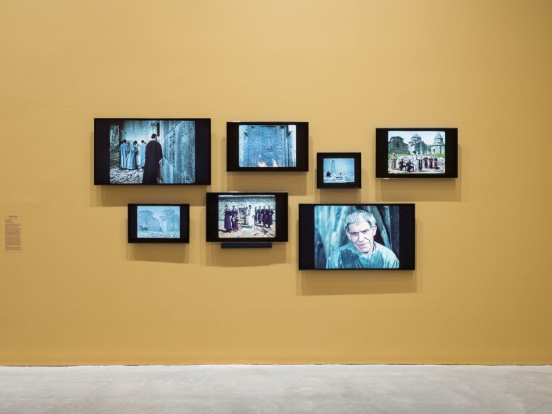 Sergey Parajanov, The Colour of Pomegranates, (Out-takes and camera tests), 1969. Courtesy of the National Cinema Center of Armenia and Daniel Bird © Daniel Bird. Installation view, 24th Biennale of Sydney, Ten Thousand Suns, 2024, Museum of Contemporary Art. Photograph: Hamish McIntosh.