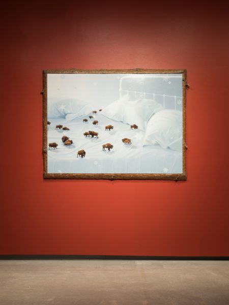 Frank Moore, Lullaby, 1997. Collection of Mike Meagher and Daniel Romualdez. Courtesy of the Gesso Foundation, New York. Presentation at the 24th Biennale of Sydney was made possible with generous support from Terra Foundation for American Art © The Gesso Foundation / Frank Moore Estate, New York. Installation view, 24th Biennale of Sydney, Ten Thousand Suns, 2024, Museum of Contemporary Art. Photograph: Hamish McIntosh.