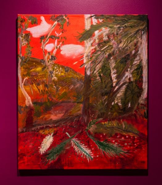 Wendy Hubert, Afghans Bought the Palms, 2021. Courtesy the artist and Juluwarlu Art Group, Roebourne © Wendy Hubert. Installation view, 24th Biennale of Sydney, Ten Thousand Suns, 2024, UNSW Galleries. Photograph: Jacquie Manning.