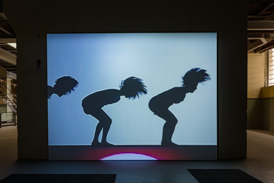 Dumb Type, S/N, 1994. Presentation at the 24th Biennale of Sydney was made possible with generous support from the National Center for Art Research, Japan. Courtesy the artists © Dumb Type. Installation view, 24th Biennale of Sydney, Ten Thousand Suns, 2024, White Bay Power Station. Photograph: Document Photography.