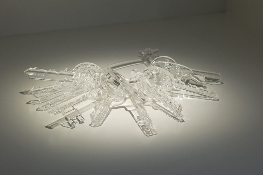 Taysir Batniji, Untitled, 2007-2014. (glass bunch of keys). Photograph: Taysir Batniji. Courtesy the artist and Sfeir-Selmer Gallery (Hamberg/Beirut) © Taysir Batniji, ADAGP /Copyright Agency 2025