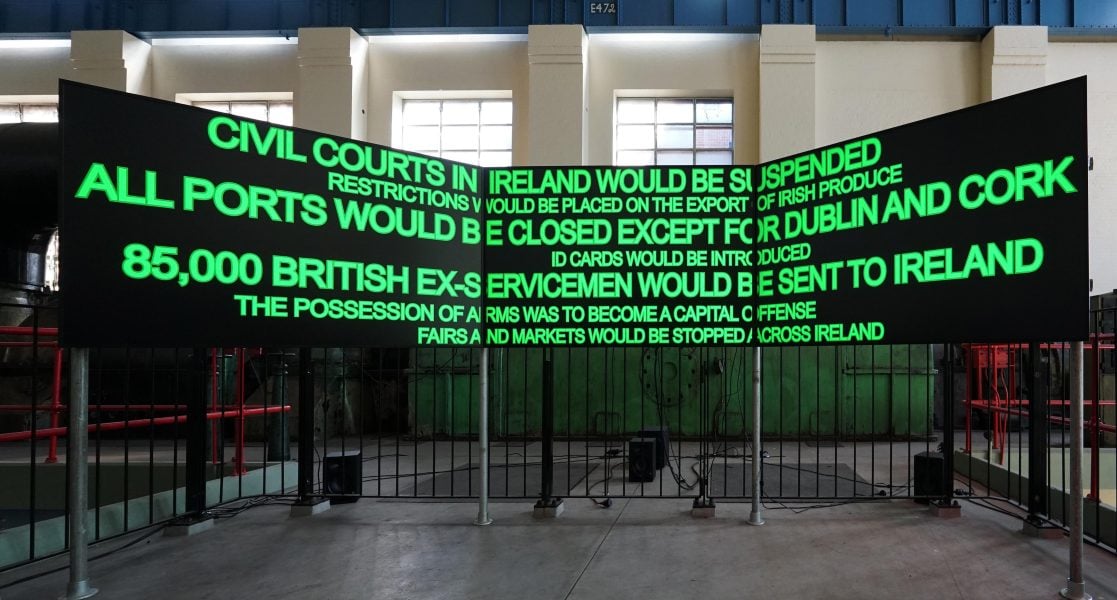 Marianne Keating, An Ciúnas / The Silence, 2023. Presentation at the 25th Biennale of Sydney was made possible with generous support from Culture Ireland, and generous assistance from British Council in Sydney, The Showroom, London, UK and The Arts Council of Ireland. Courtesy of the artist © Marianne Keating. Installation view, 25th Biennale of Sydney, Rememory, 2026, White Bay Power Station. Photograph: Marianne Keating