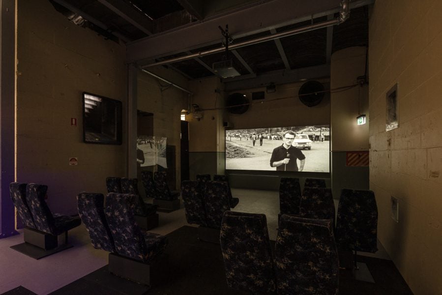 Frank Sweeney, Go Ye Afar, 2026. Presentation at the 25th Biennale of Sydney was made possible with generous support from Culture Ireland. Originally commissioned by The Arts Council of Ireland & Temple Bar Gallery + Studios. Courtesy of the artist © Frank Sweeney. Installation view, 25th Biennale of Sydney, Rememory, 2026, White Bay Power Station. Photograph: Document Photography. 