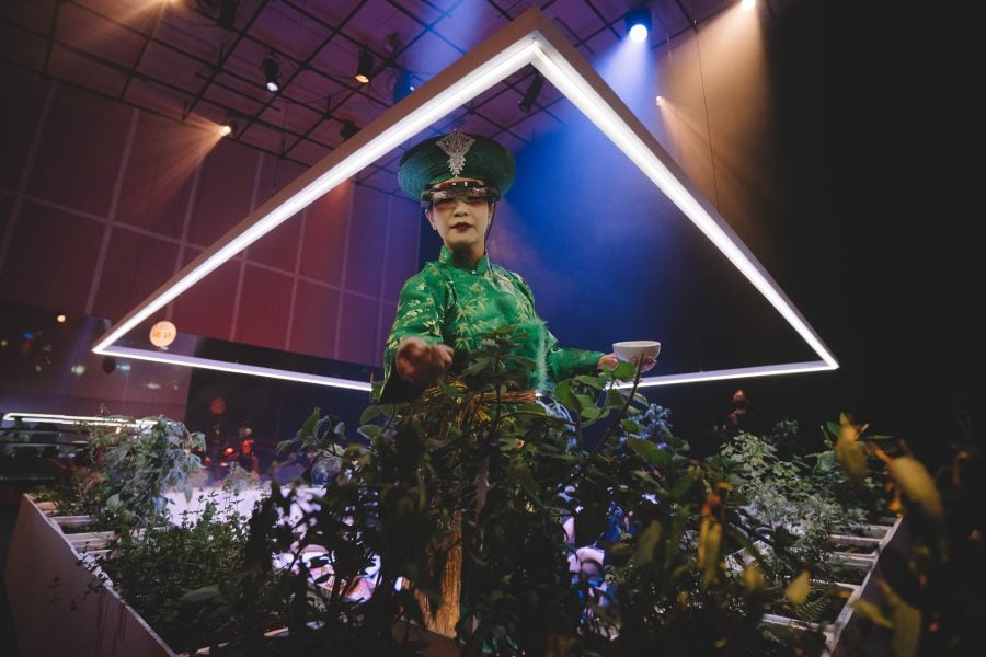 Tuan Mami, Mobile Temple (installation detail) (from the Vietnamese Immigrating Garden Project series), 2022, Performance, 00:45:00 minutes. Commissioned by ADAM Program-Island Bar-Ratava show. Photograph: Chen Kuan-Yu. Courtesy of the artist and Taipei Performing Arts Center, Taiwan